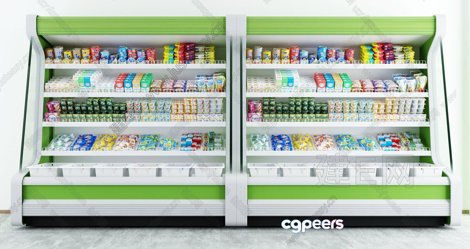 Two Large Refrigerators 3D Model - 10555 - VRAY Render