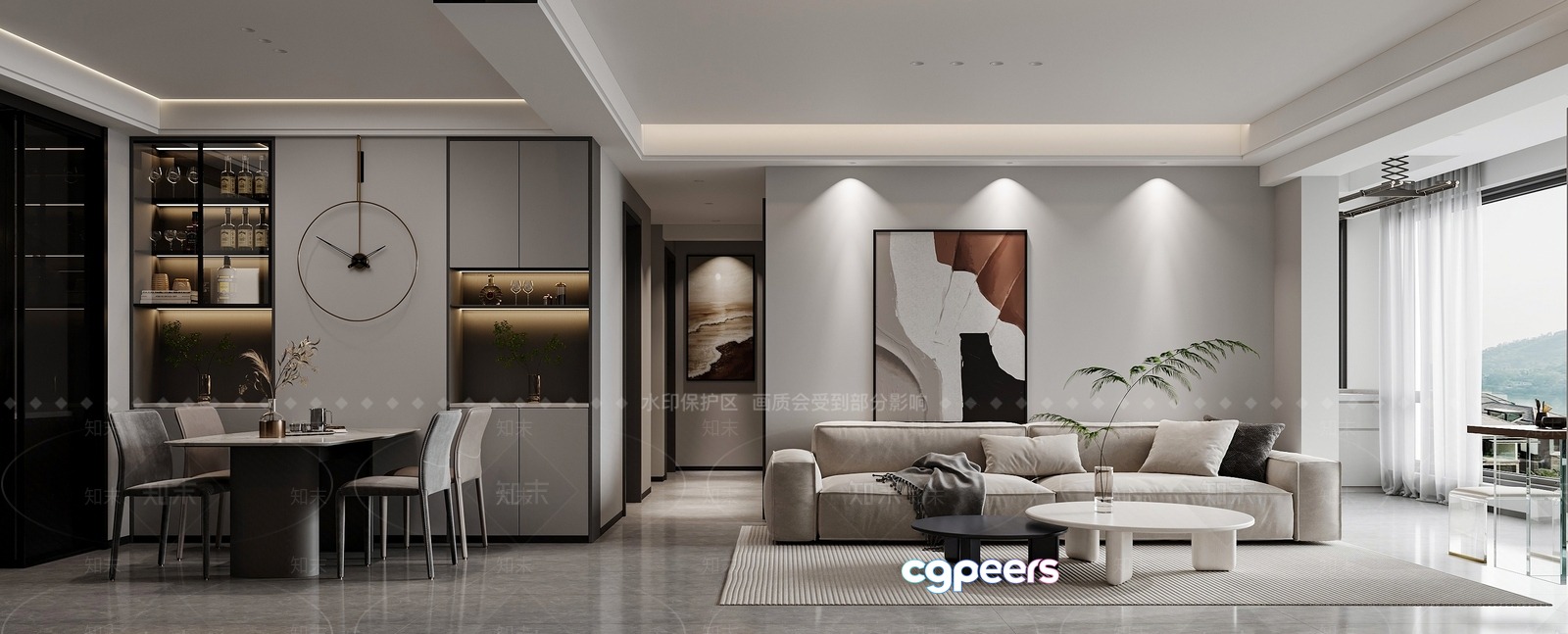 Modern Living Room 3D Model - 2905 - VRAY Render Modern Living Room 3D Model - 2905 - VRAY Render