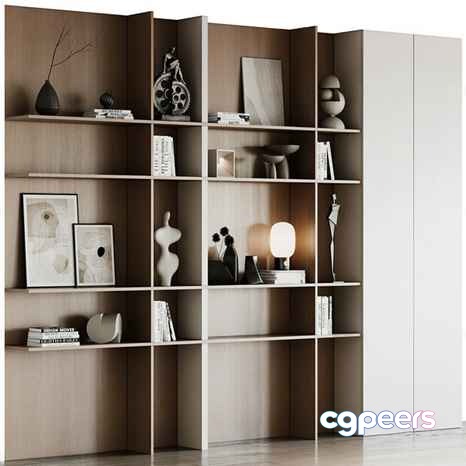 Modern Shelving Unit 3D Model - 987 - VRAY Render Modern Shelving Unit 3D Model - 987 - VRAY Render