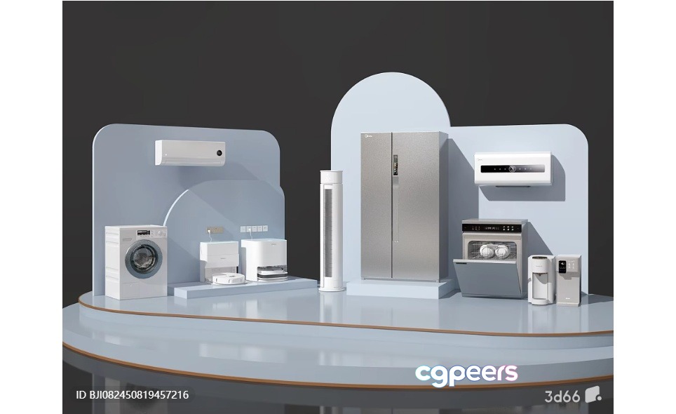 White Home Appliances 3D Model - 9443 - VRAY Render White Home Appliances 3D Model - 9443 - VRAY Render