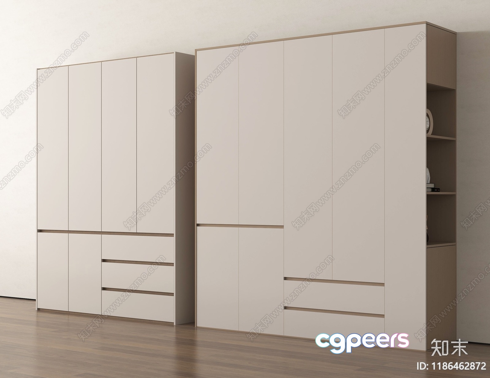 Modern White Wardrobe 3D Model - 5113 - VRAY Render Modern White Wardrobe 3D Model - 5113 - VRAY Render