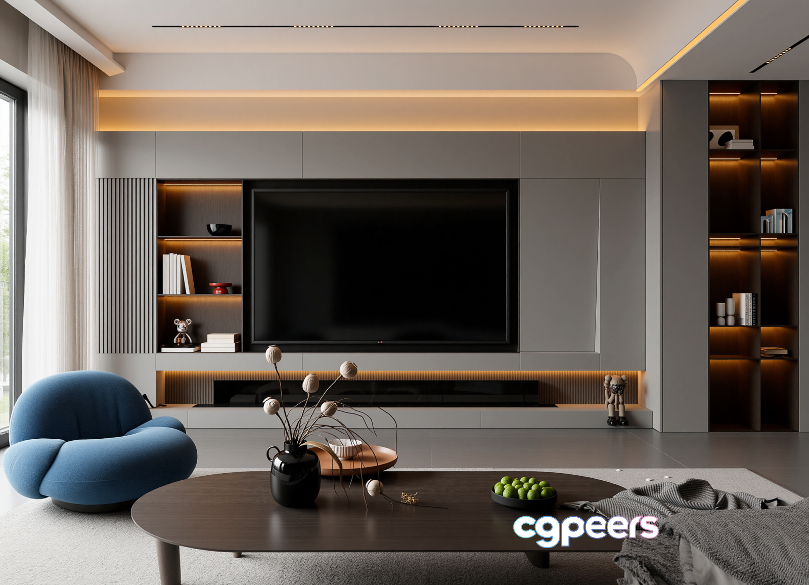 Modern Living Room 3D Model - 6935 - VRAY Render