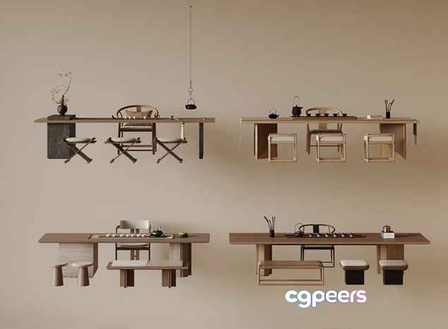 Modern Minimalist Furniture 3D Model - 6018 - VRAY Render