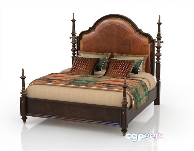 A Large Bed 3D Model - 4471 - VRAY Render