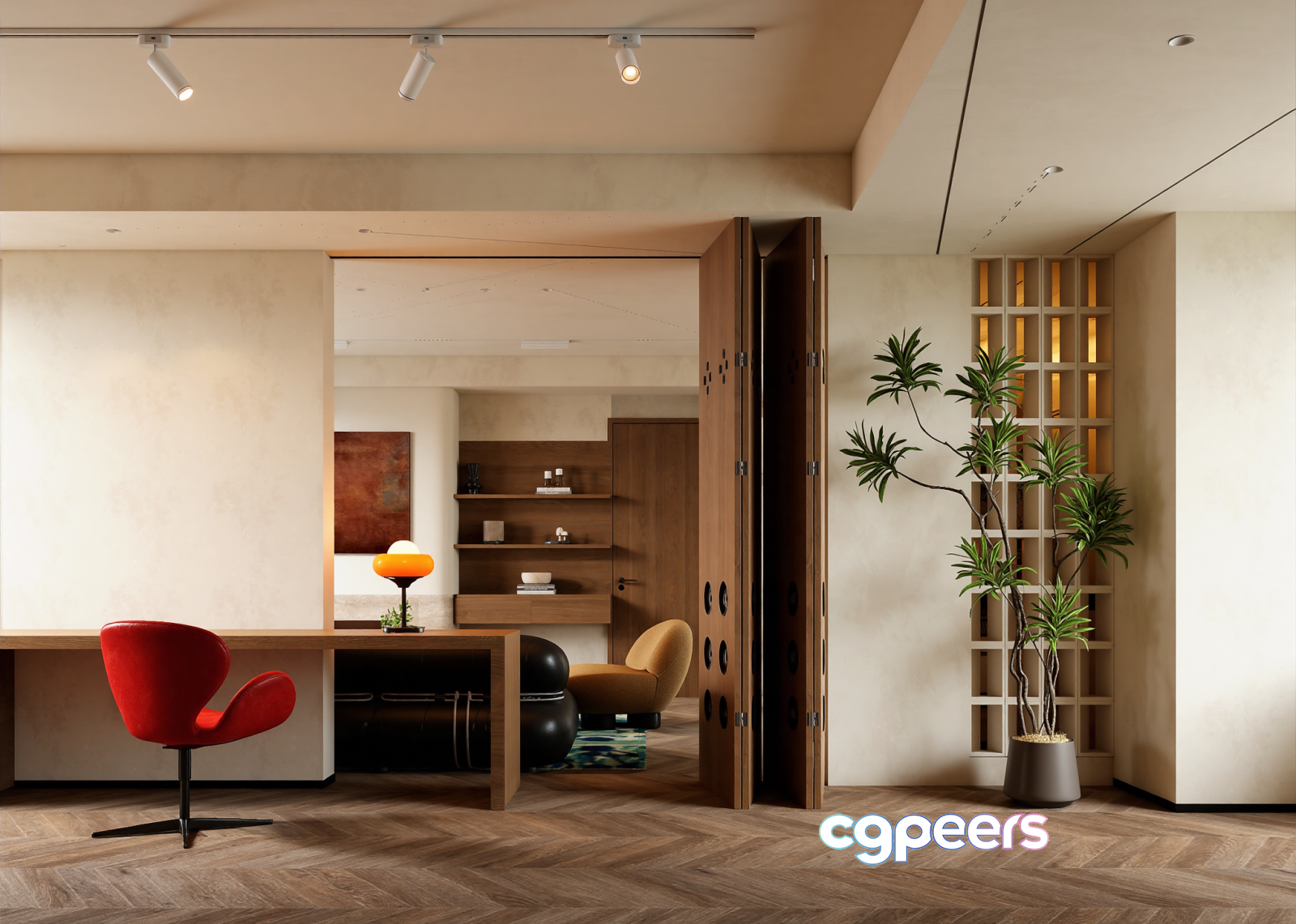 Modern Office Space 3D Model - 10632 - VRAY Render