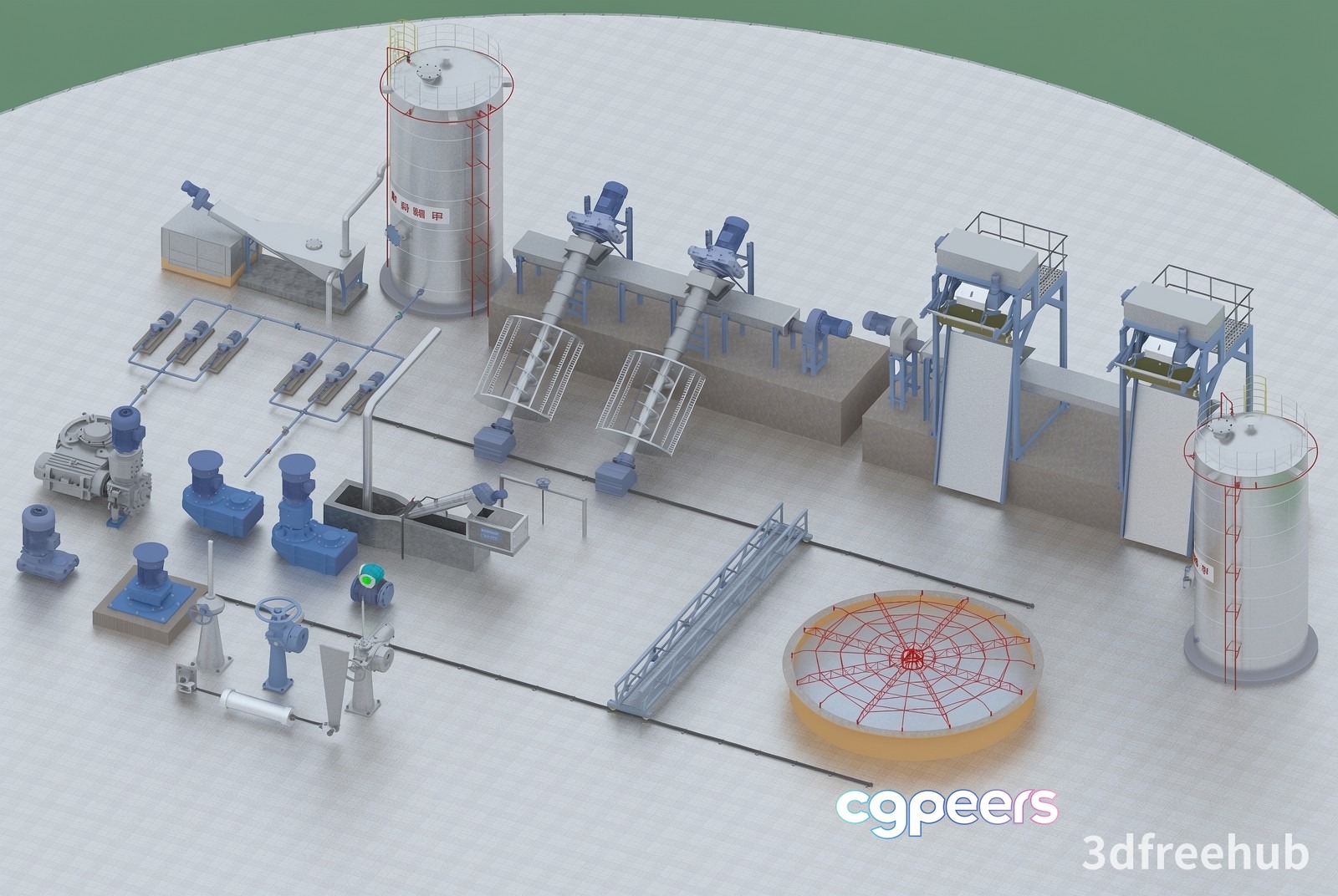 A 3D Model Of An Industrial Plant 3D Model - 19589 - VRAY Render A 3D Model Of An Industrial Plant 3D Model - 19589 - VRAY Render
