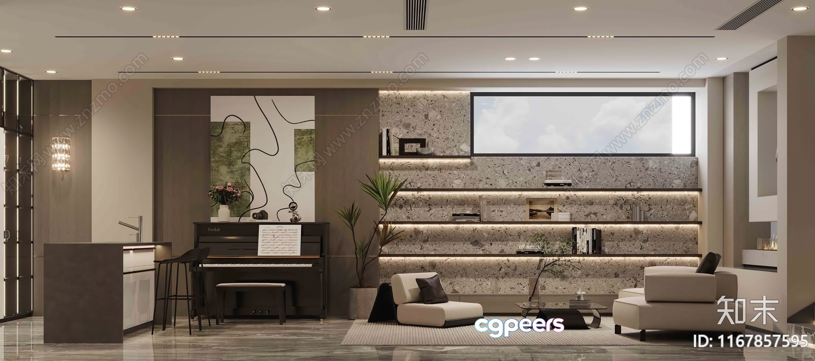 Modern Living Room 3D Model - 14714 - VRAY Render Modern Living Room 3D Model - 14714 - VRAY Render