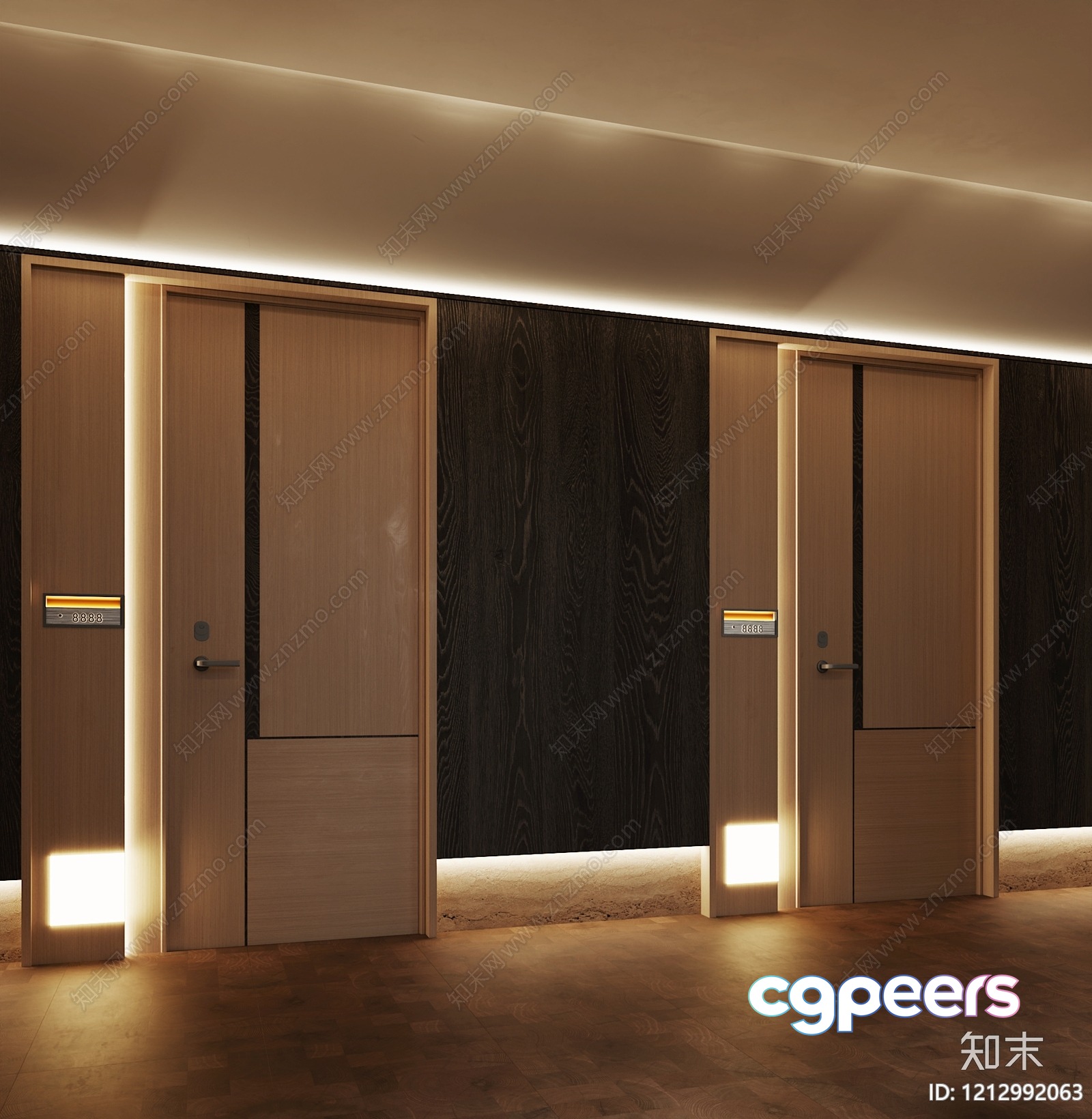 Modern Wooden Doors 3D Model - 3587 - VRAY Render Modern Wooden Doors 3D Model - 3587 - VRAY Render