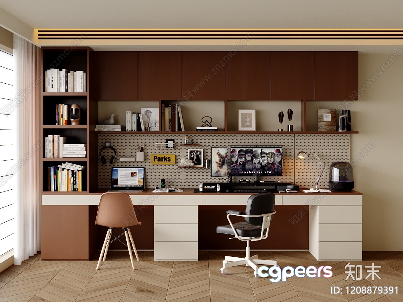 Modern Home Office 3D Model - 1686 - VRAY Render