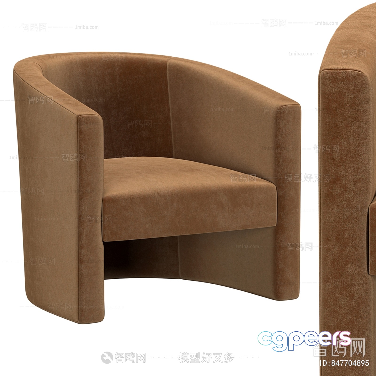 Brown Suede Chair 3D Model - 18245 - VRAY Render Brown Suede Chair 3D Model - 18245 - VRAY Render