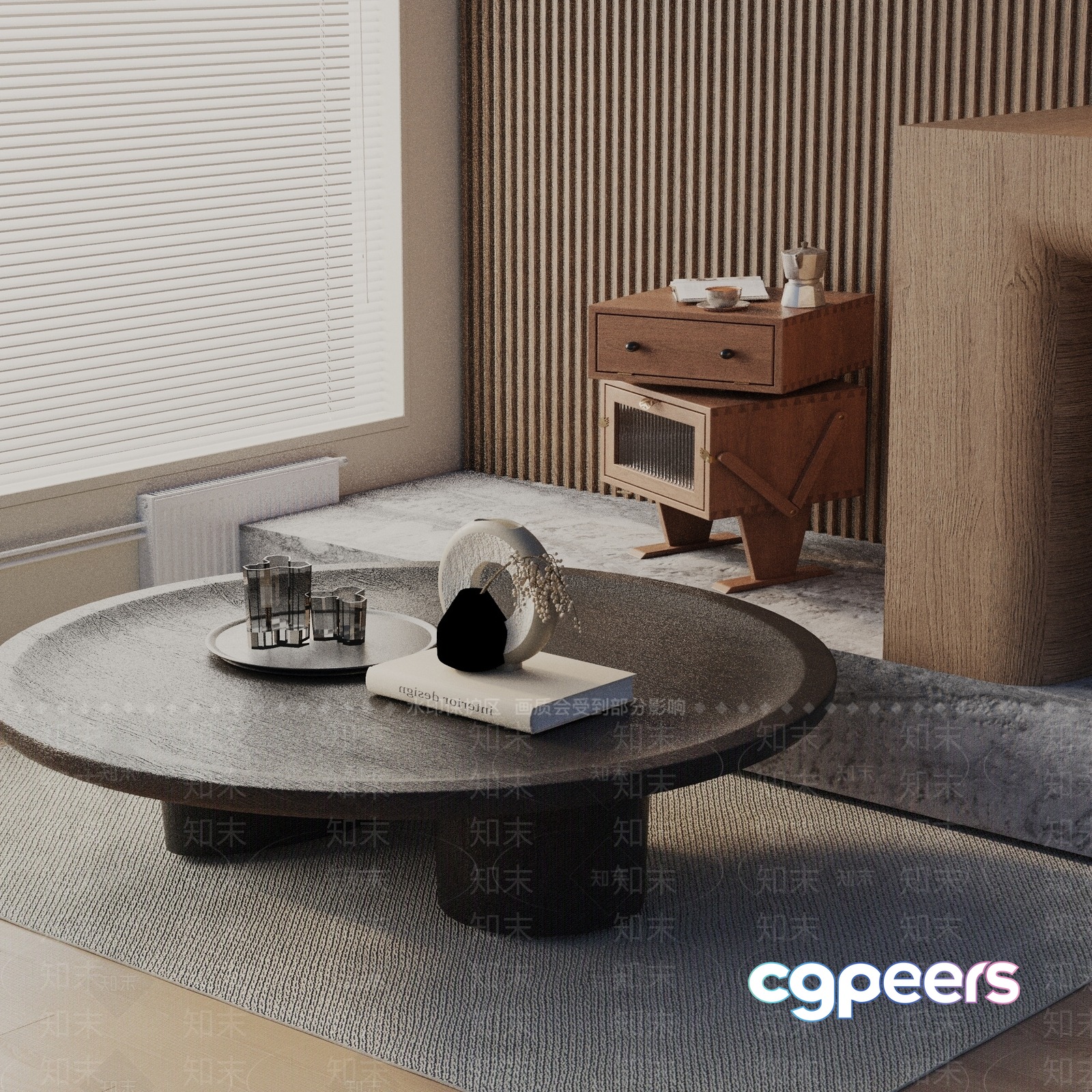 Modern Living Room 3D Model - 8625 - VRAY Render