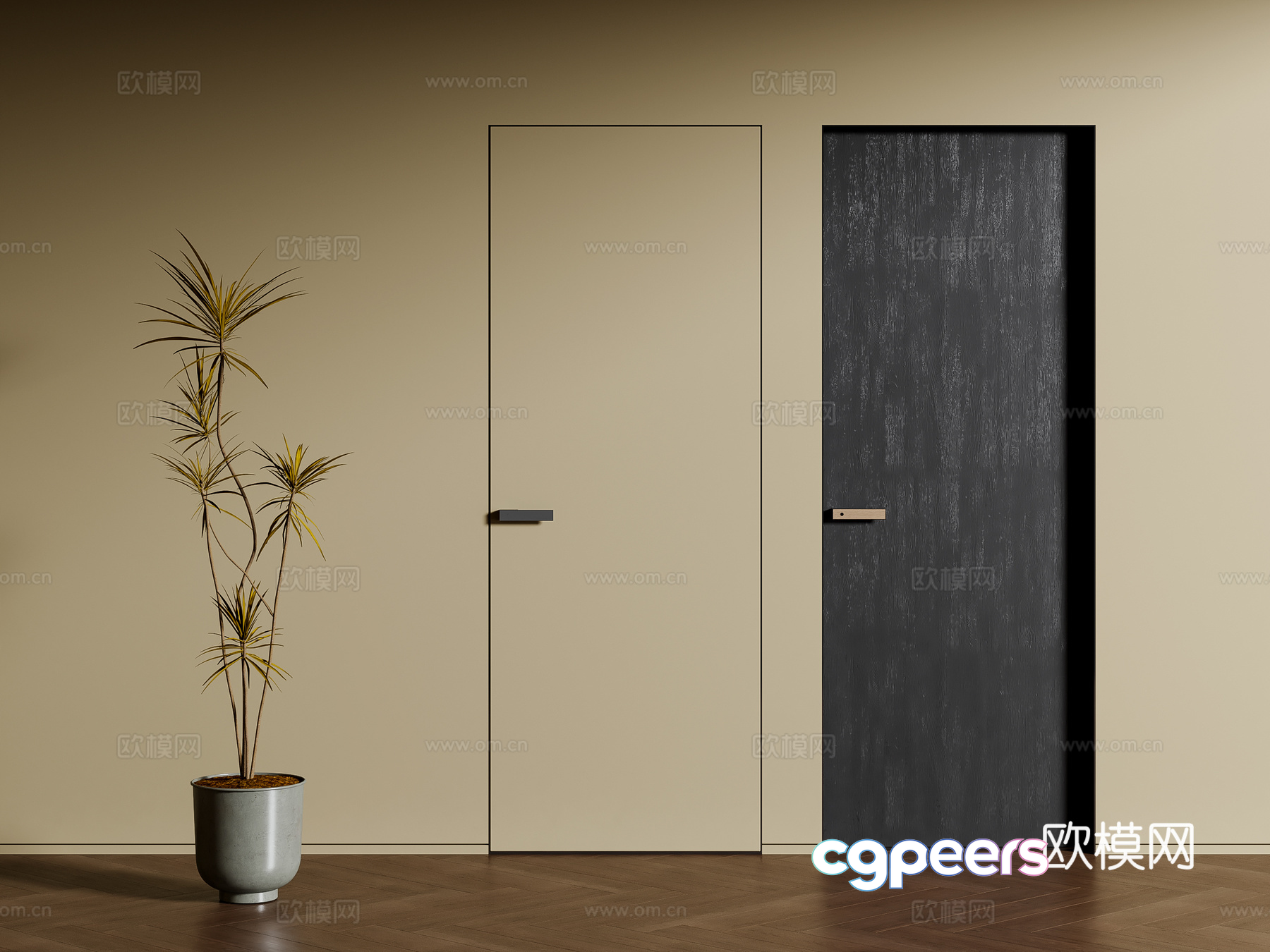 Modern Interior Doors 3D Model - 421 - VRAY Render