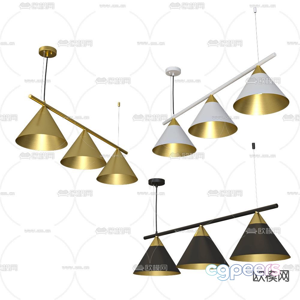 Gold Light Fixture 3D Model - 511 - VRAY Render Gold Light Fixture 3D Model - 511 - VRAY Render