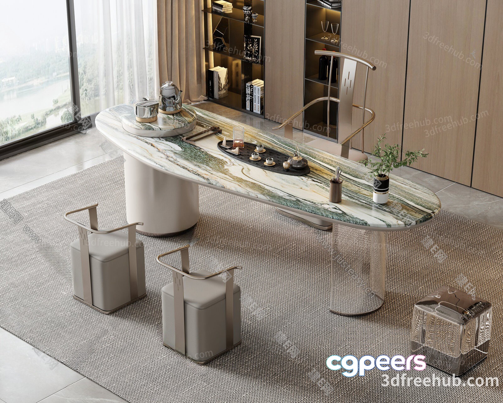 Modern Dining Table 3D Model - 3427 - VRAY Render Modern Dining Table 3D Model - 3427 - VRAY Render
