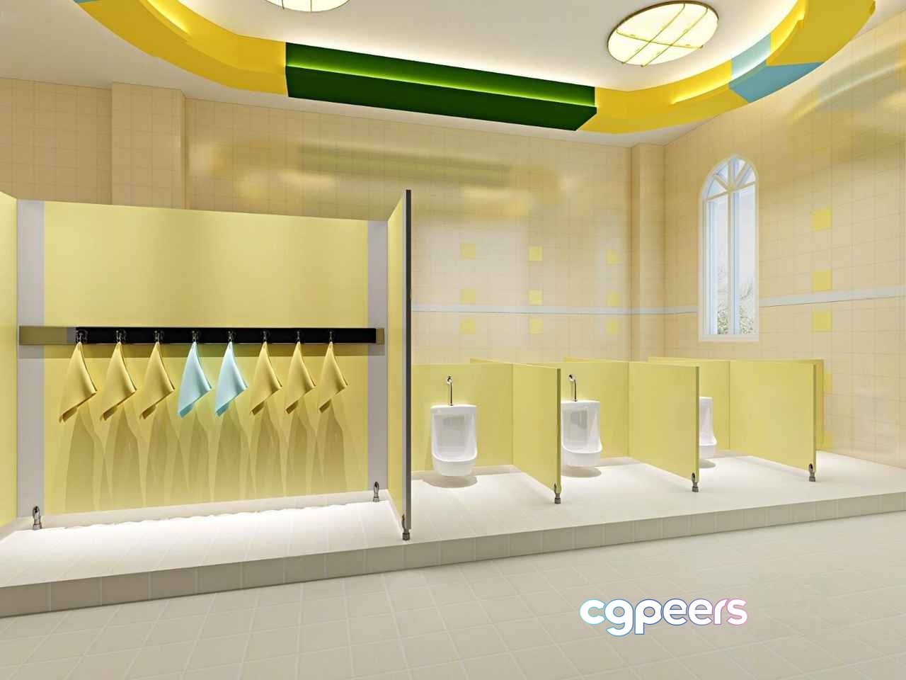 A Public Bathroom 3D Model - 16912 - VRAY Render