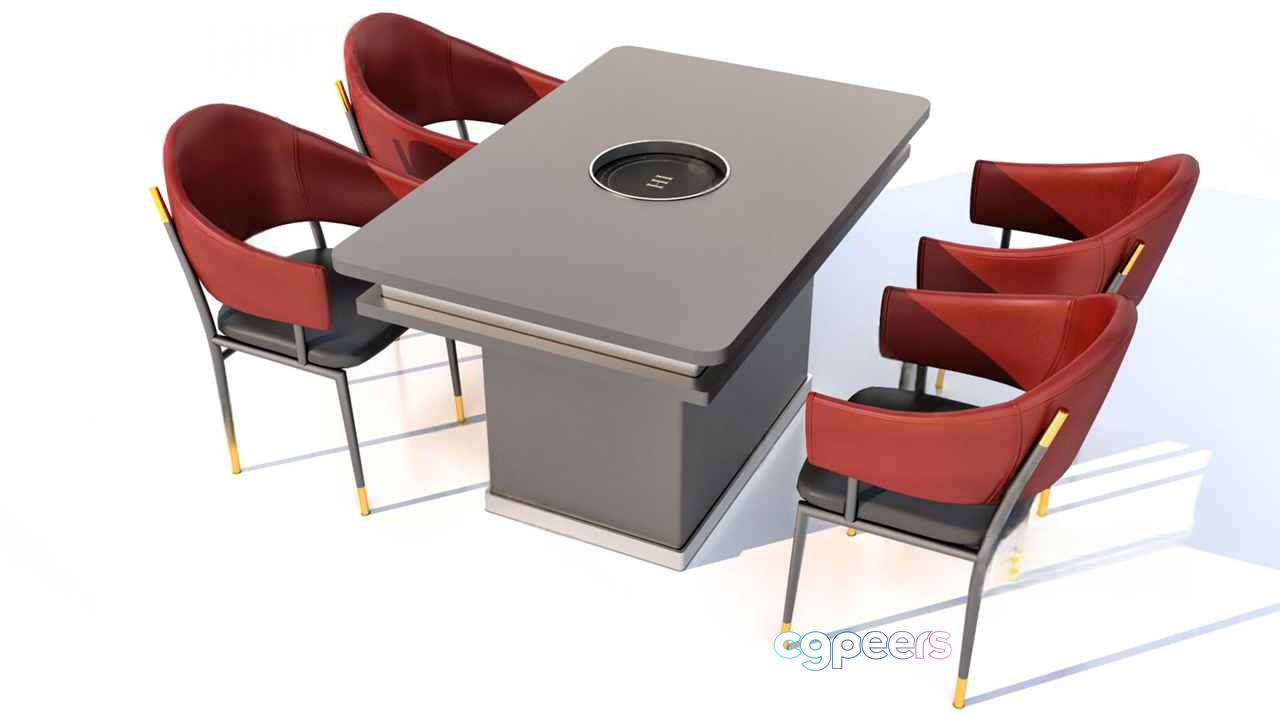 Modern Dining Table 3D Model - 8998 - VRAY Render