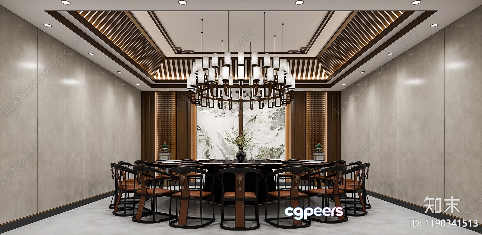 Modern Dining Room 3D Model - 18625 - VRAY Render