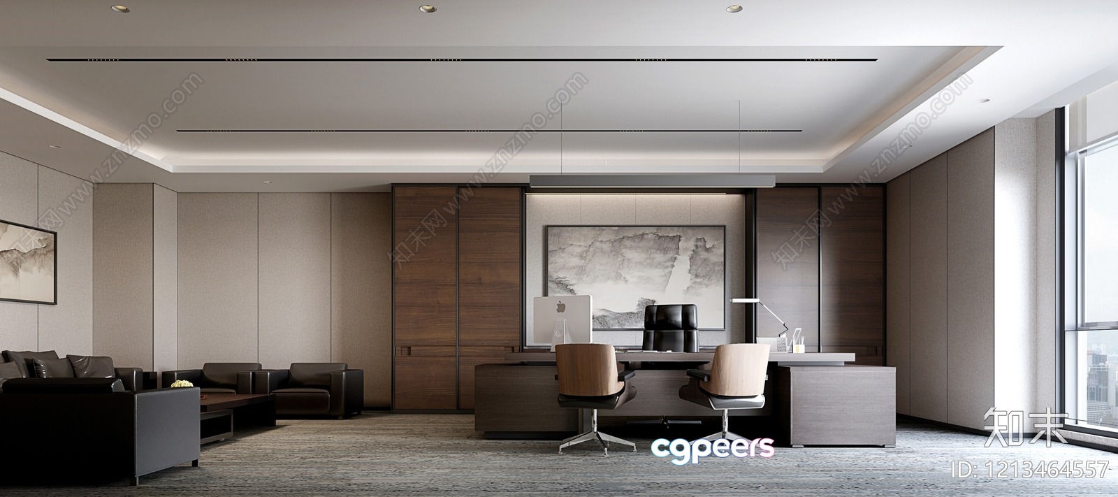 Modern Office Space 3D Model - 6917 - VRAY Render