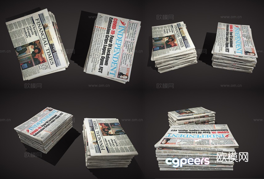 Stacks Of Newspapers 3D Model - 21108 - VRAY Render