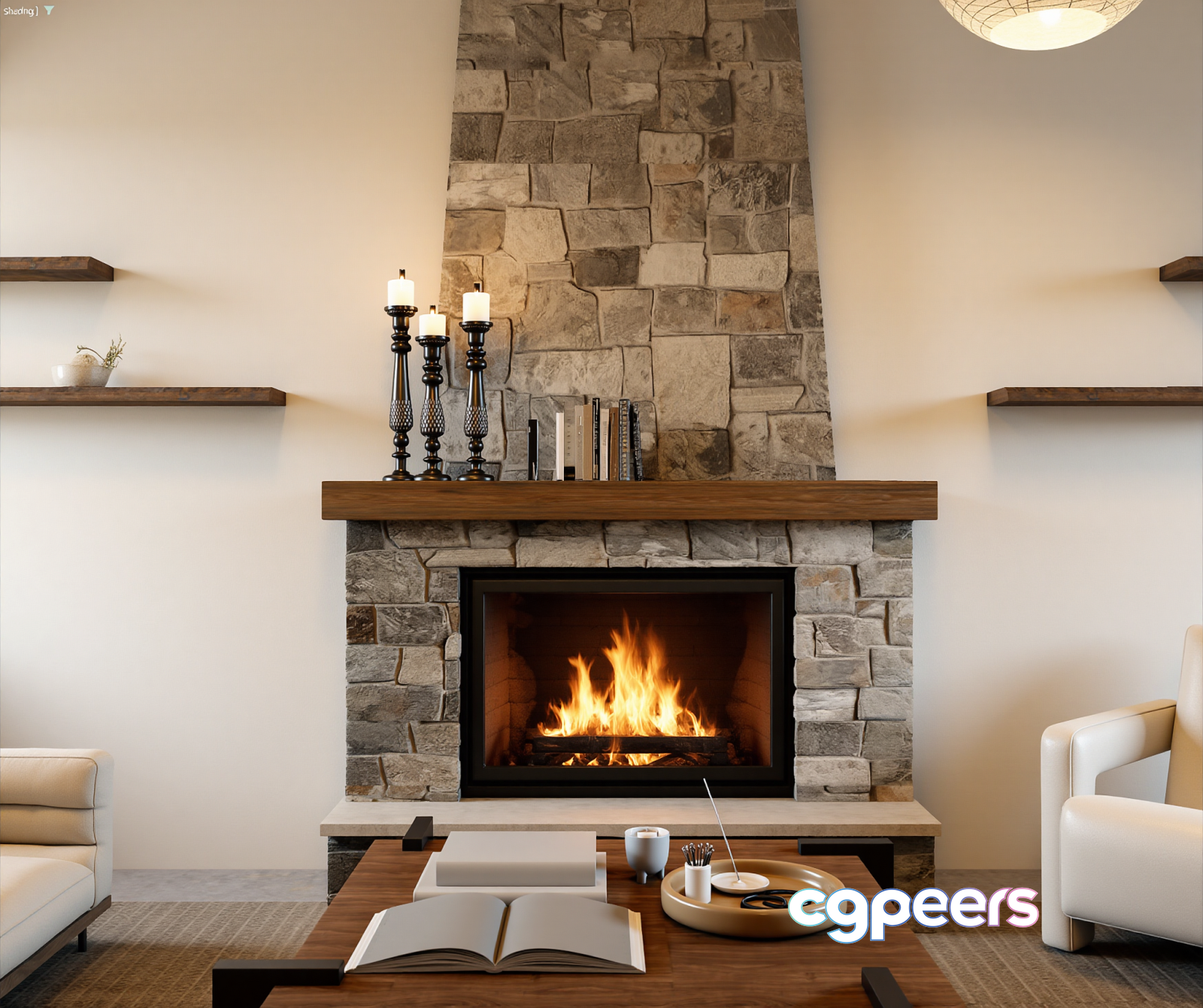 Modern Living Room 3D Model - 7191 - VRAY Render