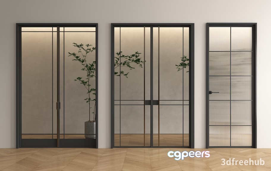 Modern Sliding Doors 3D Model - 22905 - VRAY Render