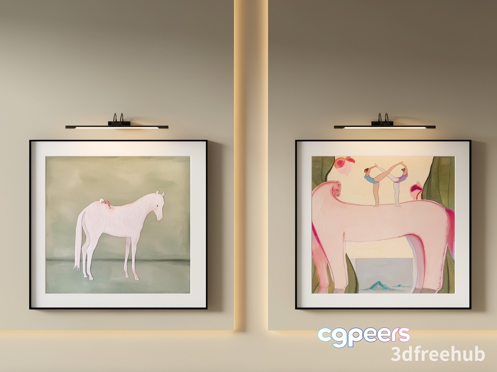 Artwork Featuring Horses 3D Model - 20854 - VRAY Render Artwork Featuring Horses 3D Model - 20854 - VRAY Render