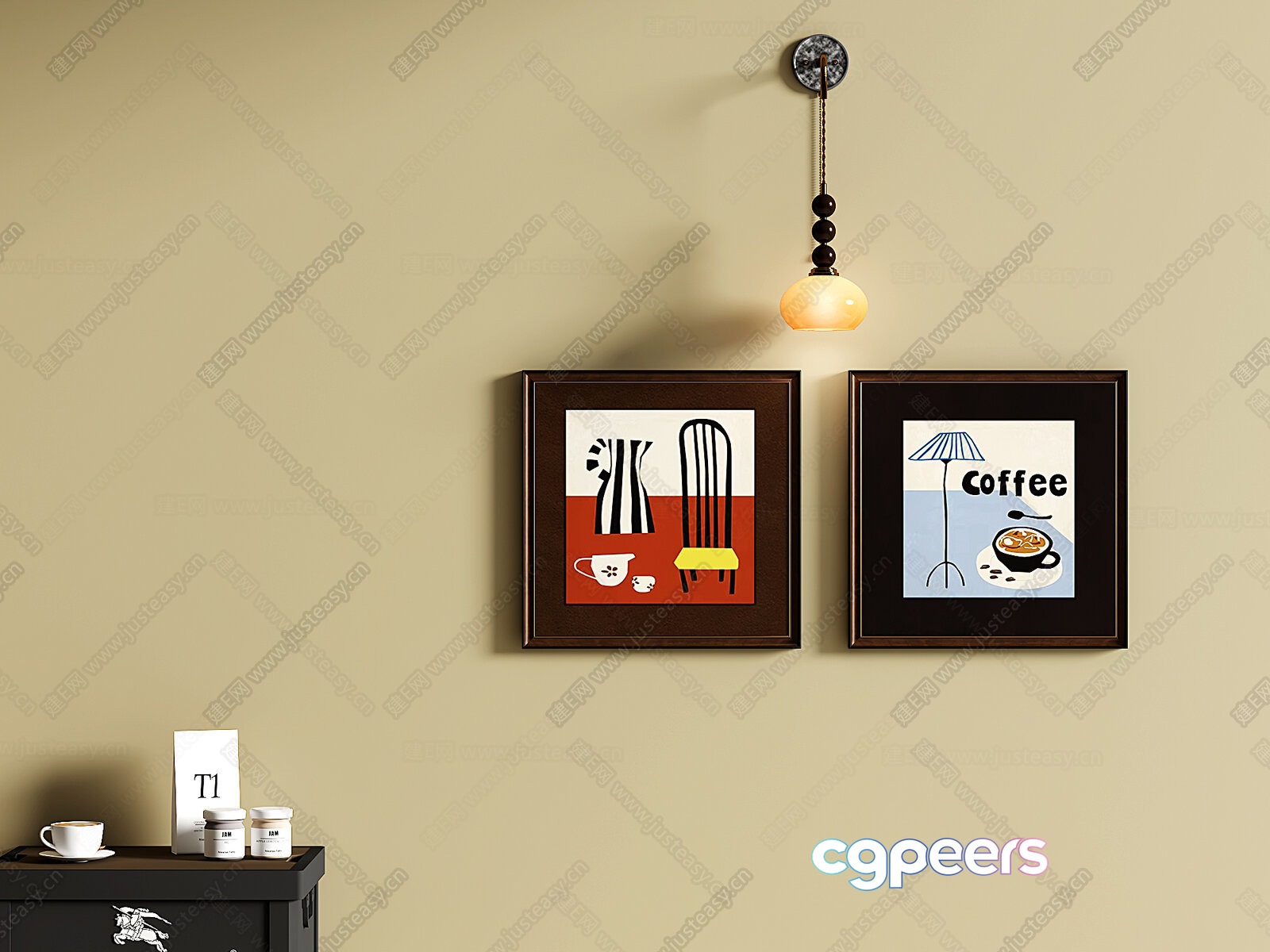 Coffee-Themed Wall Art 3D Model - 17062 - VRAY Render