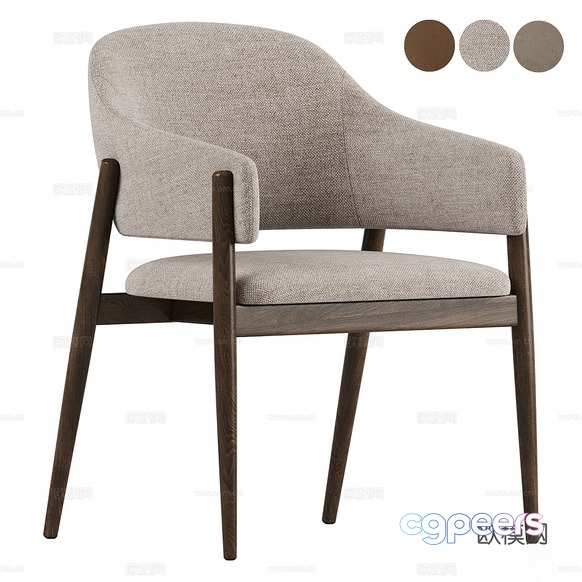 A Chair With A Wooden Frame And Beige Upholstery 3D Model - 21409 - VRAY Render A Chair With A Wooden Frame And Beige Upholstery 3D Model - 21409 - VRAY Render