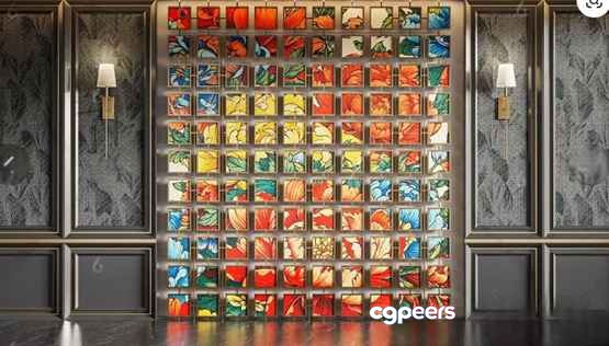 Colorful Wall Art 3D Model - 7396 - VRAY Render Colorful Wall Art 3D Model - 7396 - VRAY Render