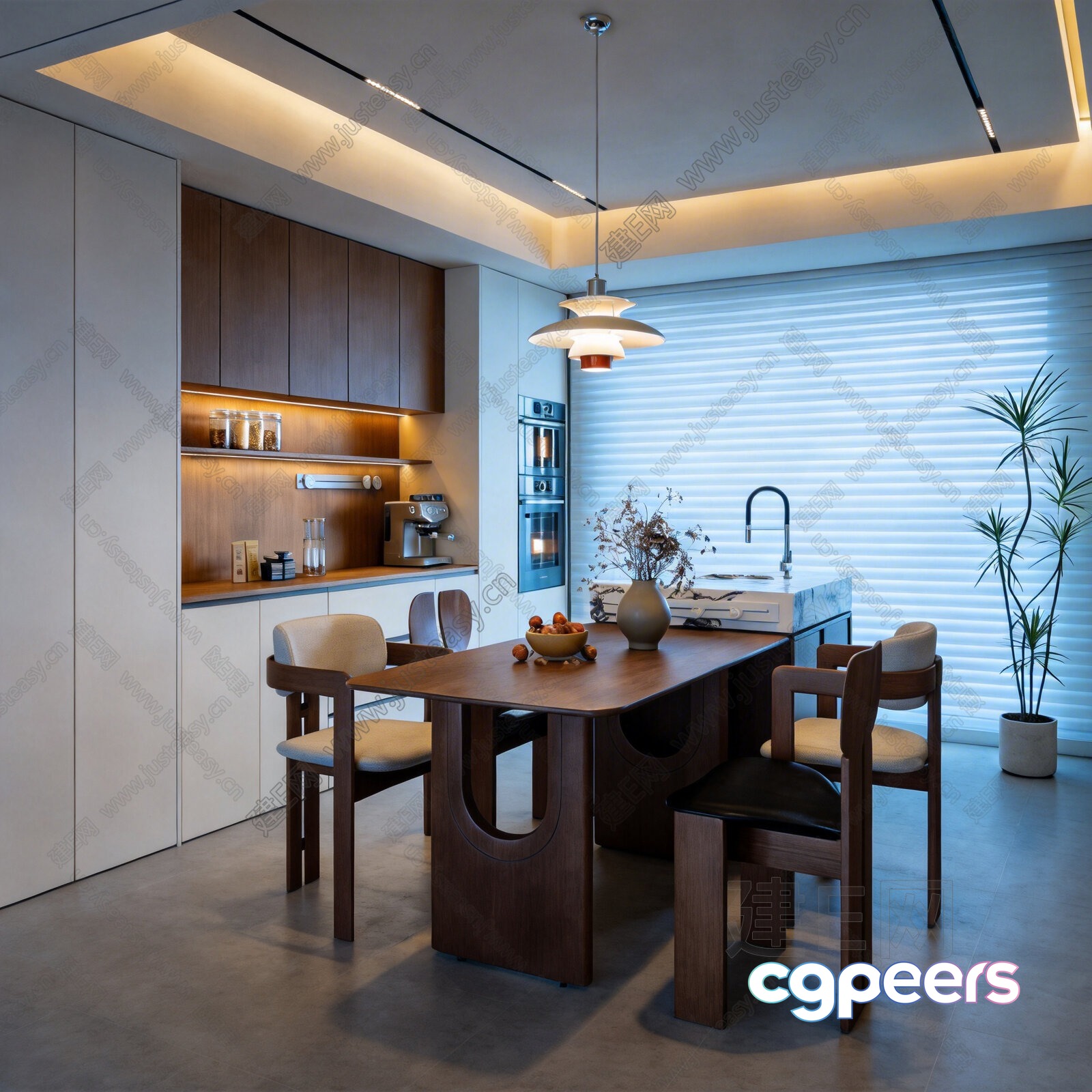Modern Dining Room 3D Model - 7022 - VRAY Render Modern Dining Room 3D Model - 7022 - VRAY Render