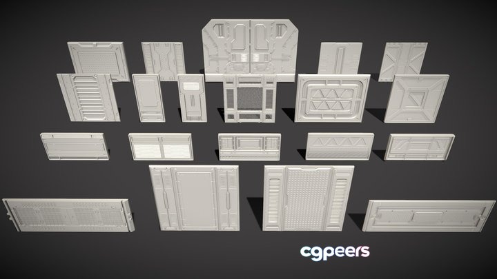 3D Game Assets - Sci Fi Panels 20 Pieces Collection 1 3D Game Assets - Sci Fi Panels 20 Pieces Collection 1