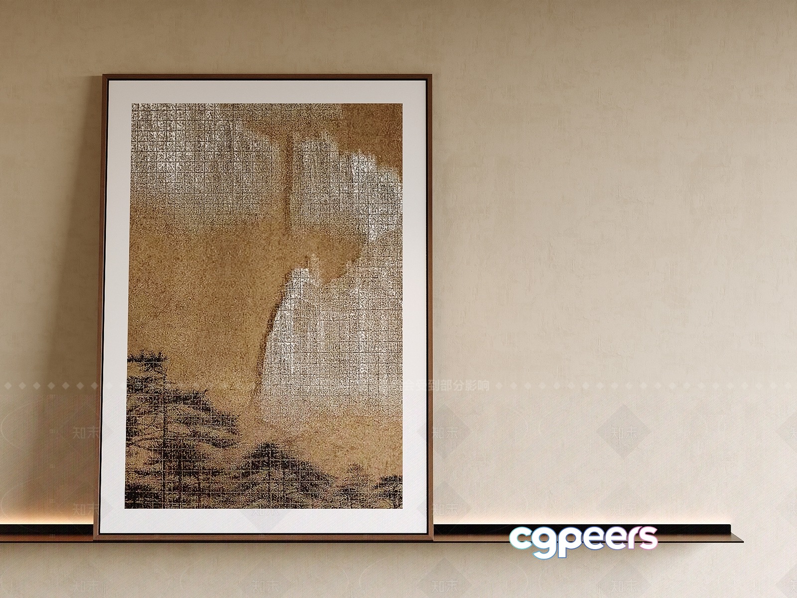 A Framed Artwork 3D Model - 9876 - VRAY Render