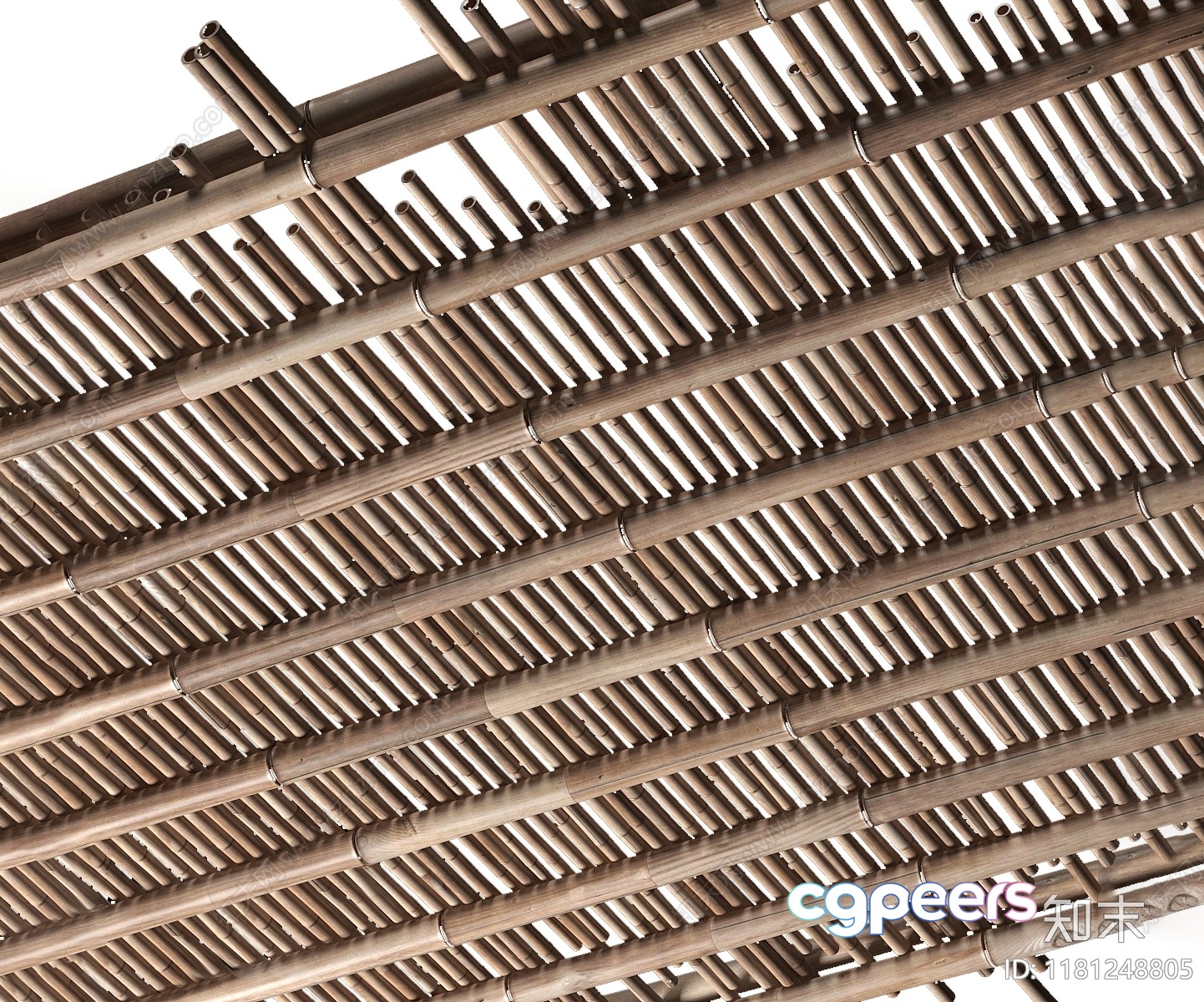 Bamboo Roof Structure 3D Model - 6023 - VRAY Render
