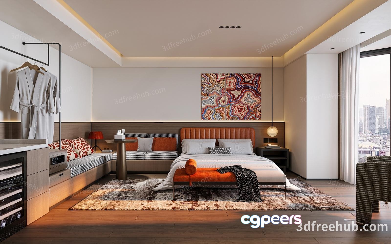 Cozy Modern Bedroom 3D Model - 23600 - VRAY Render Cozy Modern Bedroom 3D Model - 23600 - VRAY Render