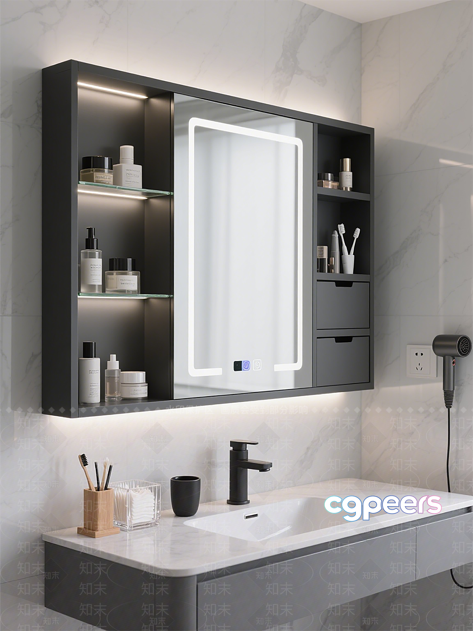 Modern Bathroom Sink 3D Model - 8403 - VRAY Render Modern Bathroom Sink 3D Model - 8403 - VRAY Render