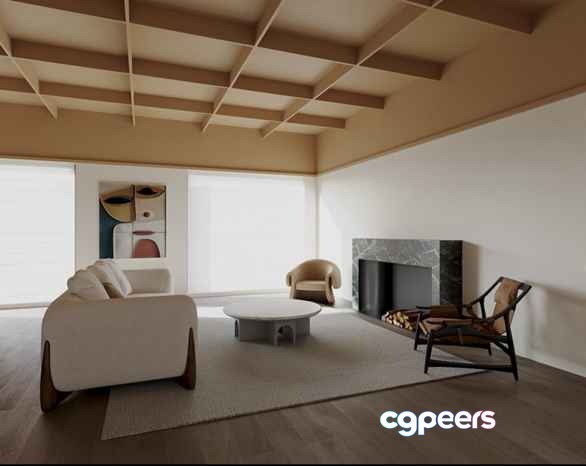 Modern Living Room 3D Model - 7382 - CORONA Render Modern Living Room 3D Model - 7382 - CORONA Render