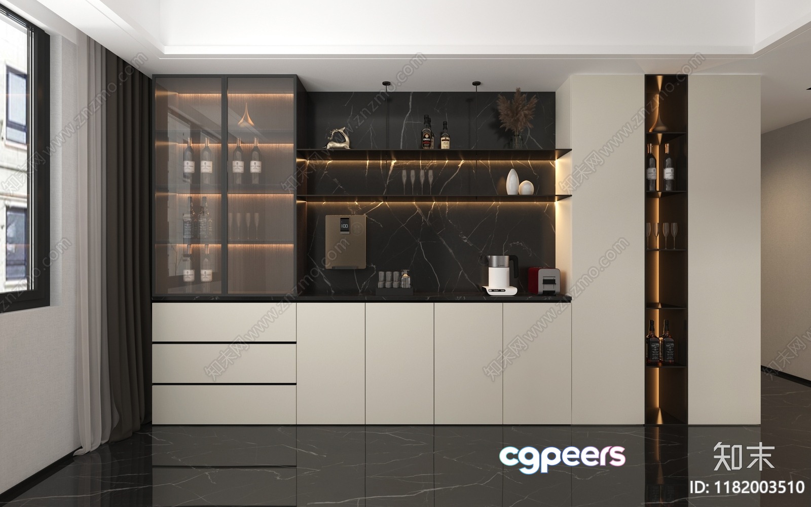 Modern Kitchen Area 3D Model - 15367 - VRAY Render Modern Kitchen Area 3D Model - 15367 - VRAY Render