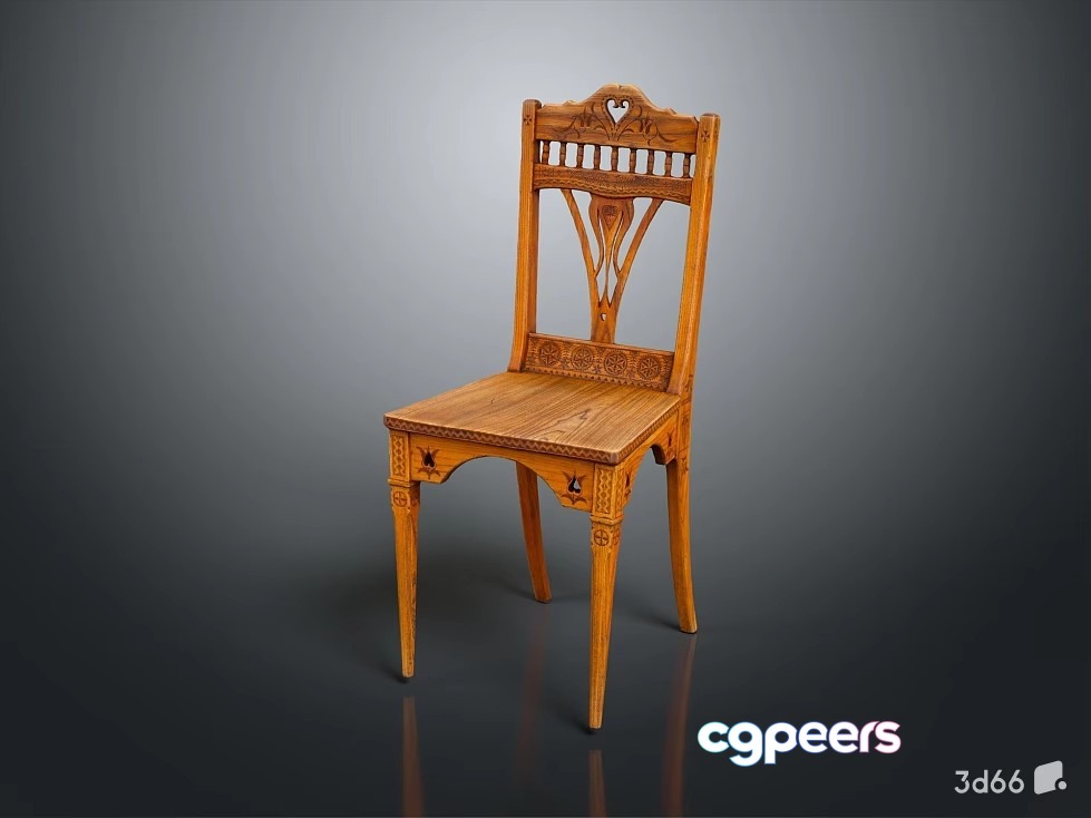 Wooden Chair 3D Model - 23371 - VRAY Render