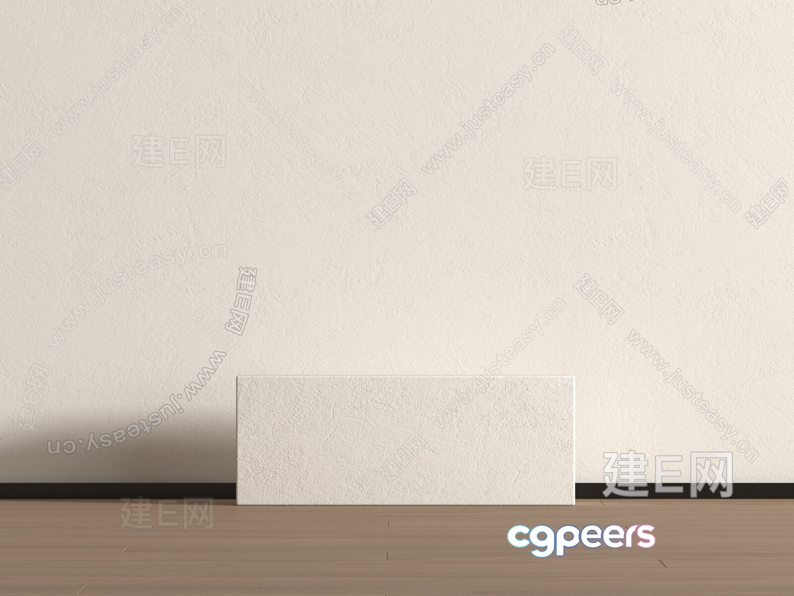 A Blank White Sign On A Wooden Floor 3D Model - 16706 - VRAY Render