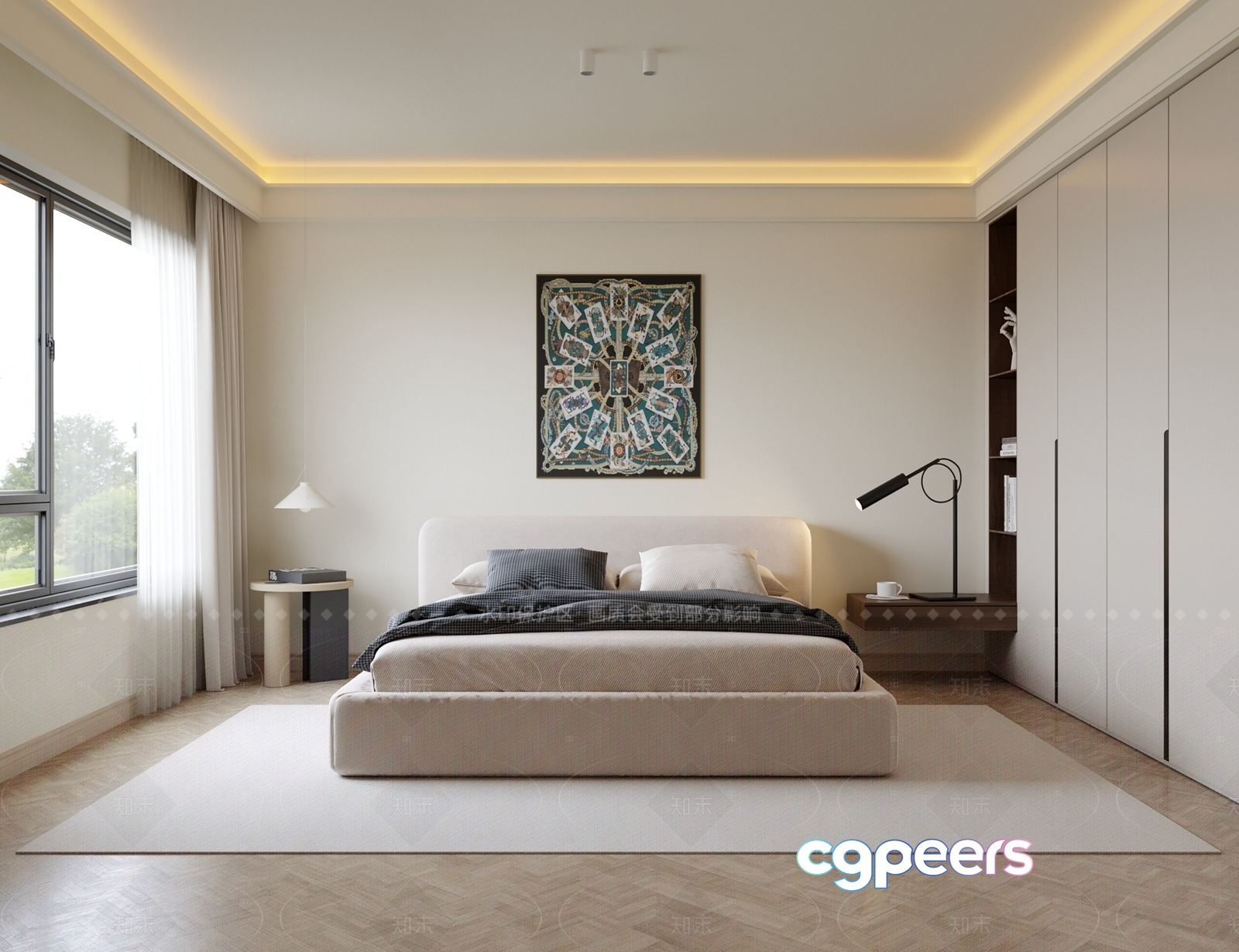 Modern Minimalist Bedroom 3D Model - 5216 - VRAY Render Modern Minimalist Bedroom 3D Model - 5216 - VRAY Render