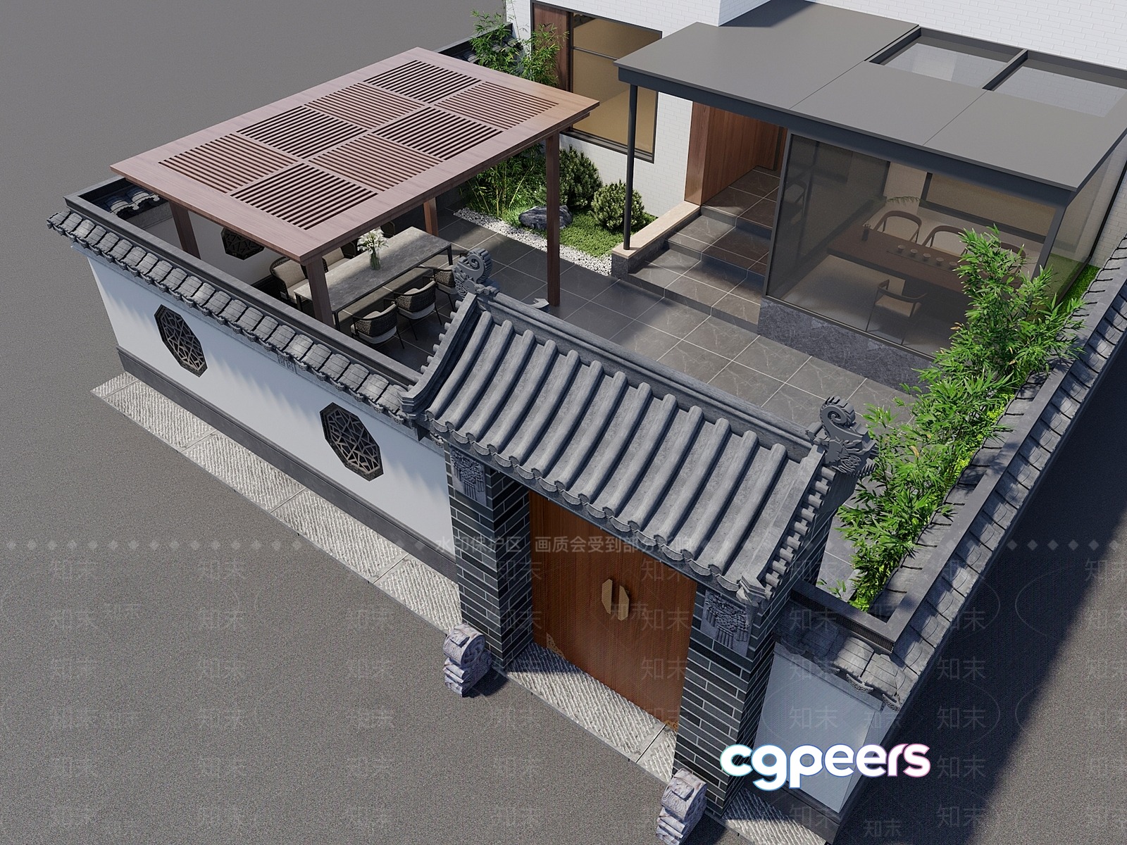 Modern Chinese House 3D Model - 10573 - VRAY Render Modern Chinese House 3D Model - 10573 - VRAY Render