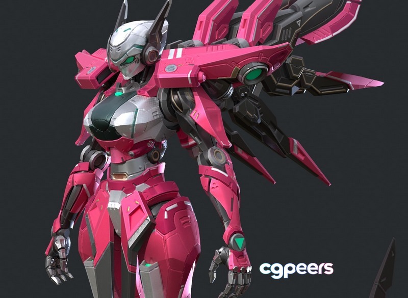 3D Game Assets - Maneuvering gundam pink 3D Game Assets - Maneuvering gundam pink