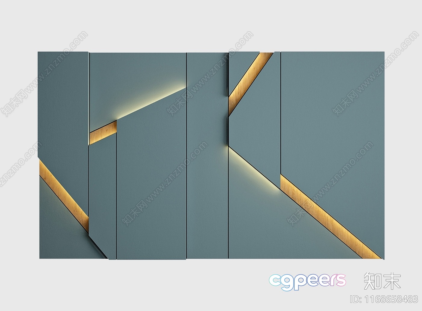 Gray And Gold Wall Art 3D Model - 18376 - VRAY Render