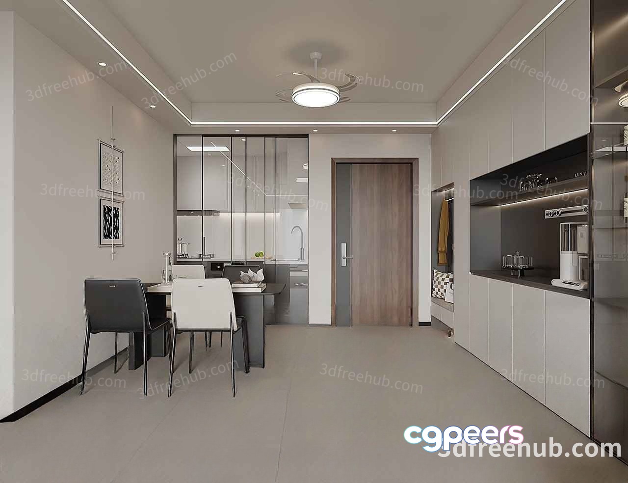 Modern Kitchen 3D Model - 18710 - VRAY Render