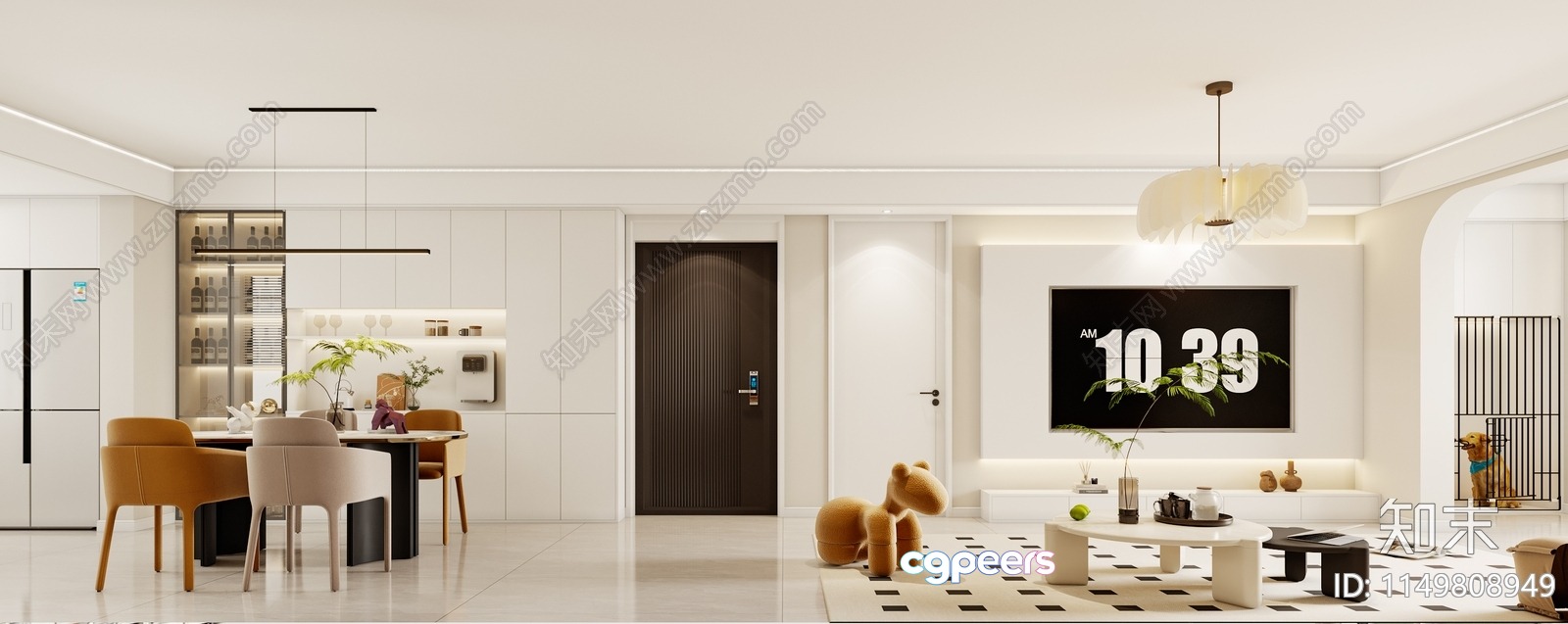 Modern Living Room 3D Model - 16001 - VRAY Render