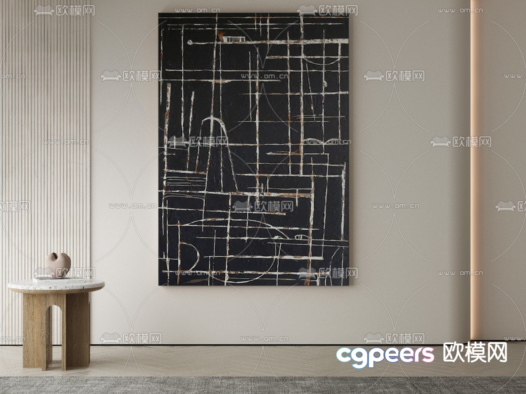Modern Abstract Art 3D Model - 22364 - VRAY Render