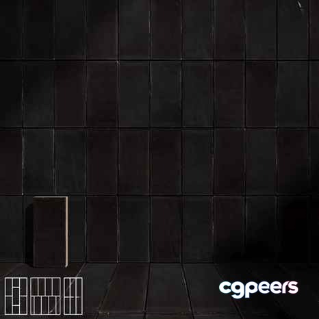 Black Tiled Wall 3D Model - 7374 - CORONA Render