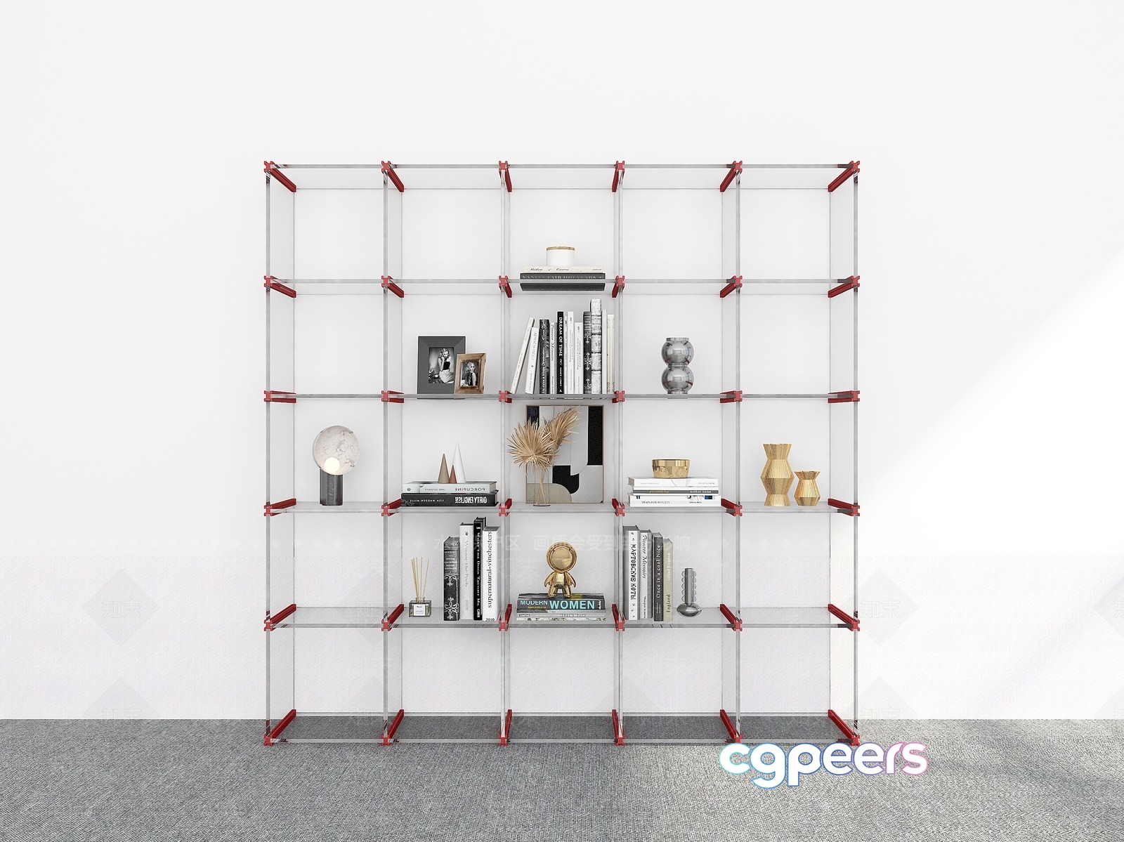 Modern Shelving Unit 3D Model - 15650 - VRAY Render