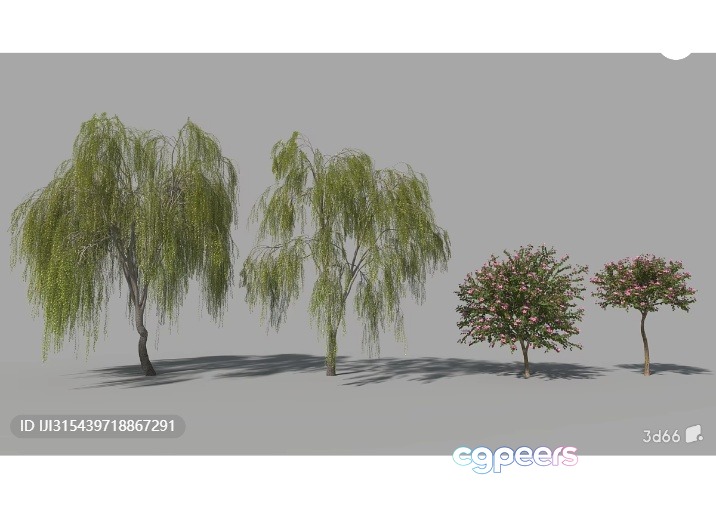 Trees In A Row 3D Model - 3104 - VRAY Render