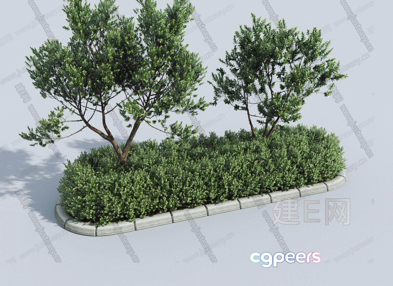 A Rectangular Garden Bed With Plants 3D Model - 1558 - VRAY Render A Rectangular Garden Bed With Plants 3D Model - 1558 - VRAY Render